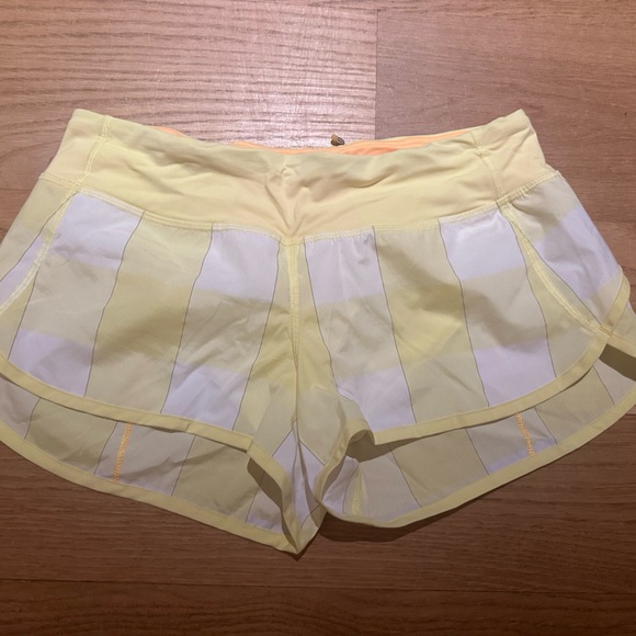 Lululemon Speed Short Gros Gingham Mellow Lemon / Mellow Lemon / Burning Yellow - Picture 9 of 14